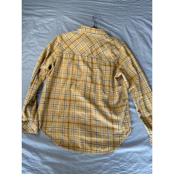 Universal Threads Womens Yellow Flannel S long sleeve‎ button up collared cotton - Picture 5 of 6